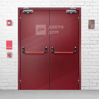 Двупольная эвакуационная противопожарная дверь с антипаникой ДП-330